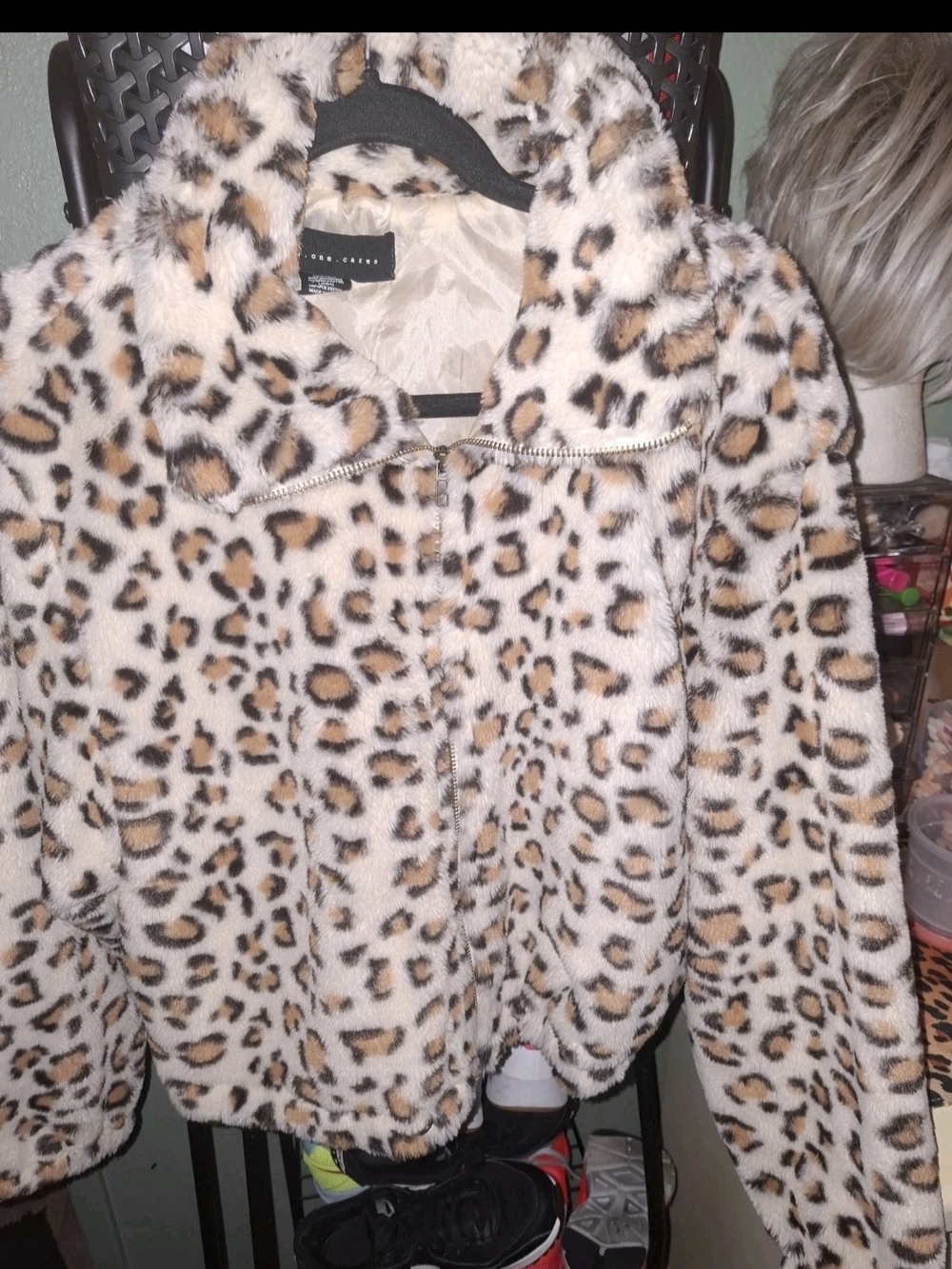 Victoria's Secret Leopard Print Teddy Jacket - Cream & Brown